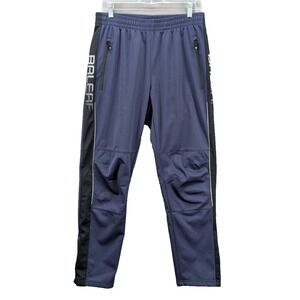 Baleaf Mens Fleece Cycling Hiking Pants Zip Leg Size L Navy Blue Polyster Active